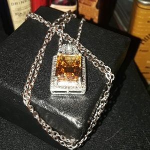 FINAL PRICE DROP .925 Yellow Apatite Necklace